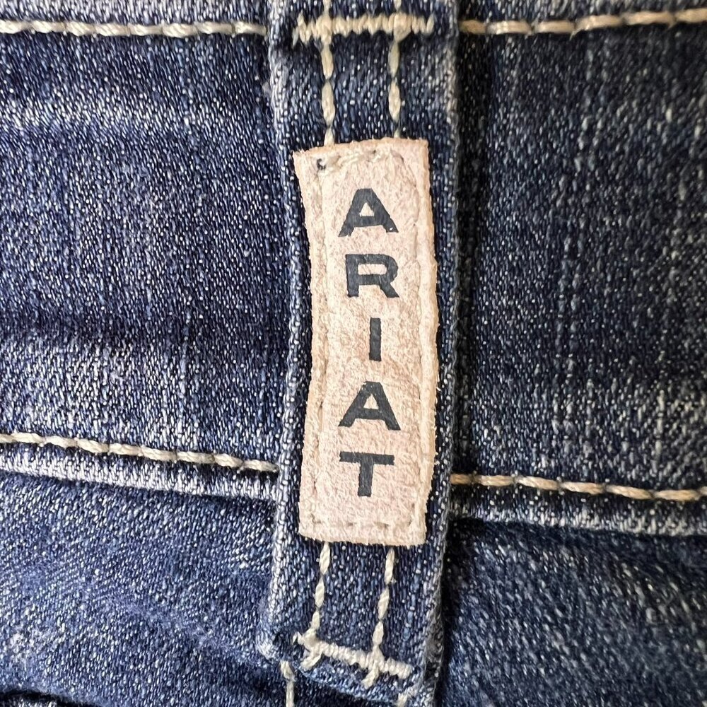 Ariat Jeans Womens Size 27R Real Denim Mid Rise Side Seam Fray Stretch - Picture 14 of 16